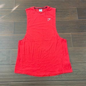 Gymshark Men's Red Muscle Tank Top Size XL